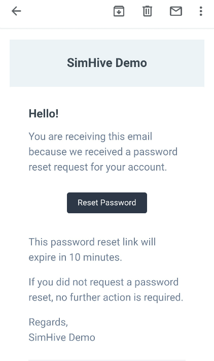 Email Lupa Password